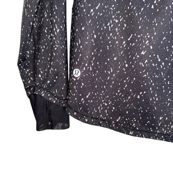 Lululemon Size 12 Go‎ The Distance 1/2 Zip Butterfly Texture Mink Berry Black - Picture 8 of 12